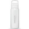 LifeStraw Go Series - Borraccia isolata in acciaio inox con filtro acqua per viaggi e uso quotidiano. Rimuove batteri, parassiti e microplastiche, migliora il sapore, 700ml, Polar White (bianco)