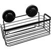 Cornat T3402721 - Cestino da doccia 3 in 1, extra grande e alto, per montaggio a parete, 3 diverse opzioni di fissaggio con ventosa, cuscinetto adesivo e foratura, colore: nero