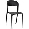 Totò Piccinni Sedia Omega in Polipropilene Moderne Design Impilabile,(L) 43x(P) 50x(A) 84 cm (1, New Nero)