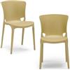 REDÒKASA Set 2 sedie in polipropilene JUMBO, MADE IN ITALY, impilabile, resistente ai raggi UV, design moderno, ideale per sala da pranzo, cucina, sala d'attesa, bar, ristoranti o giardino (Senape, 2)