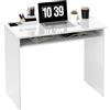 HOMCOM Scrivania per computer, design sobrio e compatto con 1 ripiano, in truciolato, dim. 90L x 50D x 74H cm, laccato bianco