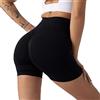 WQEPYY Pantaloncini Sportivi Donna Fitness Pantaloncini a Vita Alta Elastico Controllo della Pancia Shorts Leggins Shorts Push Up Butt Scrunch per Palestra Jogging Allenamento Yoga Corti (Nero L)