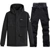 HOUZONIY Giacca da sci da Uomo e pantaloni Set, tuta da neve isolata antivento, cappotto da neve invernale caldo per snowboard (Nero+Nero XL)