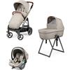 Peg Perego Trio Peg Perego Veloce con Culla Belvedere e Primo Viaggio Lounge Graphic gold Astral