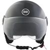 BHR Casco Demi-Jet 835 SPECIAL - Casco Scooter Omologato ECE 22.06 con Visiera a Occhiale Antigraffio - Sgancio Micrometrico e Guanciali Removibili - Nero Metallizzato S