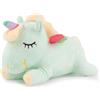 ANBOOR Unicorno di peluche arcobaleno, morbido unicorno cavallo, peluche per bambini, ragazze, ragazzi, compleanno, regalo per feste, cuscino (30 cm, verde)