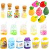 YUNHENTONG Mini Cibo 22 Pezzi Mini Food Cibi in Miniatura Oggetti in Miniatura Accessori Casa Bambole Cibo Finto Cibo Giocattolo per Bambini Torte, Pane, Gelati, Frutta, Tè al Latte, Stoviglie