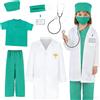 Mineup Costume Dottore Bambino, Kit Dottore per Bambino, Valigetta Dottores Bambini con Stetoscopio, Cuffie Chirurgiche, Maschere, Regali Educativi Costume Carnevale Halloween per Bambini dai 3 Anni