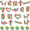 Ainiv 24Pz Mini Colore Cubo di Serpente Giocattolo, Gadget Compleanno Bambini, 24 Blocchi Giocattolo Twist Cubo Puzzle, per Festa Compleanno Regalini Bambini Invitati Idea