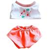 niannyyhouse Vestiti per bambola di peluche da 20 cm, gilet corto a maglietta, pantaloni da 20,3 cm, morbido peluche imbottito, accessori per vestire (rosa)
