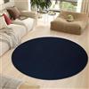 TAPISO Nizza Tappeto Rotondo Soggiorno Pelo Corto Antiscivolo Lavabile Design Moderno Monocolore Tinta Unita Tonalità Blu Scuro Salotto Camera Sala Oeko-Tex 80 x 80 cm