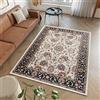TAPISO Dubai Tappeto Tradizionale Pelo Corto Soggiorno Design Classico Cornice Motivo Floreale Ornamenti Tonalità Crema Salotto Sala Camera Ufficio Oeko-Tex 60 x 100 cm
