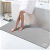 RUERYA Omulla Tappeto da bagno lungo in diatomite, grande super assorbente, con retro in gomma antiscivolo, ad asciugatura rapida, sottile, 40 x 120 cm, grigio