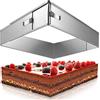 4smile Tortiera da forno - Made in Germany anello torta rettangolare, regolabile, da fissare con supporte - teglia rettangolare d'acciaio inossidabile
