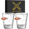LKKCHER NOVELTY Set di 2 bicchierini da shot in vetro personalizzati, con base pesante, da 60 ml, con confezione regalo, per alcolici, vodka, espresso, tequila e dessert, bicchieri durevoli e riutilizzabili per casa,