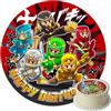 J&M DECO Decorazioni per Torte di Compleanno Ninja - Decorazione Commestibile - Carta Commestibile per Torte di Compleanno - Decorazione per Torte Rotonde da 20 cm - Decorazioni per Torte