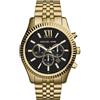 Michael Kors - Orologio cronografo da uomo LEXINGTON con cinturino in acciaio inossidabile dorato MK8286