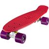 Ridge Skateboards Ridge Mini Cruiser Skate Skateboard Retro 22 Completo nel Rosso, Cuscinetti ABEC 7, Rosso- Viola