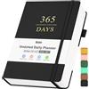 Asten Planner, agenda giornaliera non datata con lista delle cose da fare, 365 giorni per adulti ADHD, agenda per donne uomini, pianificatore di produttività con calendario, 21.1x14.7 cm (nero)