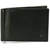 Roncato Pascal portafoglio con ferma soldi, nero in Vera Pelle, misura: 12 x 8.5 x 1