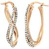 DelPia, Orecchini 2begold in Oro 18kt e Argento Sterling 925 Modello Dea Senia con Cristalli Luminosi (oro rosa)