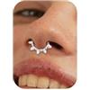BodyBonita 16G Argento Septum Piercing Acciaio Chirurgico 316L CZ Nostril Piercing Naso Cerchio Helix Orecchino Trago Naso Cerchio Daith Cartilagine Setto Rook Piercing Naso Anello 8mm Twinkle Stars