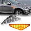 POPMOTORZ LED Frecce Luci Laterali, 2 Pezzi Indicatori di Direzione Laterali LED con Canbus Senza Errori 2835 SMD per BMW E70 X5 E71 X6 F25 X3, Trasparente