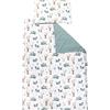 TupTam Set di Biancheria da Letto per Bambini Ragazzi Ragazze 2 Elementi, Volpi su un aereo/Verde, 135x100 cm