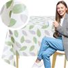 KP HOME Tovaglia Plastificata Rettangolare 200x137cm, Tovaglia Cerata per Tavolo da 6 Posti, Interni ed Esterni, in PVC Facile da Pulire, Impermeabile, Antimacchia, con Design Brezza Foglia Verde