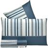 Riad Arredo Set Completo Letto Matrimoniale in PERCALLE 100% Cotone Morbidissimo - Completo Lenzuola in Percalle di Cotone (Linee Blue)