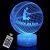INTUPGD Pallacanestro Luci Notturna 3D per Bambini, Lampade 3D Illusione Ottica Luce Notturna con 16 Cambi di Colore e Telecomando 3D Lampada per Ragazza, Ragazzo (Pallacanestro 2)