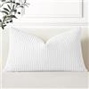 Artscope 1 Pezzi Federe per Cuscini in Velluto a Coste Elegante Copricuscini Decorativo per Domestica Soggiorno Camera da Letto Divano 40x60cm, Bianco
