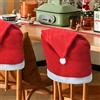 Nomiou Coprisedia per Natale X4, Housse de Chaise Salle à Manger Housse Chaise Noel Decorazione Natalizia, con 4 Cappelli Natalizi per Forchetta, Coltello, Coprisedia per Feste di Natale