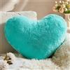 Yhoelata San Valentino Cuscino Cuore, Verde Acqua Cuscino a Forma di Cuore, Peluche Cuore Cuscini Decorativi, Piccolo Cuscini per Divano, Cuscini Bambini Cuscino Letto, 25 * 35cm