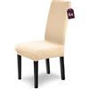 sh SCHEFFLER-HOME LIVE HOMESTYLE SCHEFFLER-Home Coprisedie Stretch Emil/Coprisedie Stretch Crema Set di 6 / Coprisedie elastici/Coprisedie Swing/Coprisedie Stretch in flanella Sedia con schienale alto con banda elastica