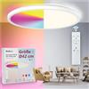 BestLuz Plafoniera a LED Pannello LED Lampada da Soffitto Ø 42cm 24W RGB + Bianco Neutro 4000K con Retroilluminazione Effetto Telecomando per Bagno Camera da Letto Soggiorno Cucina, Ultra Sottile