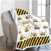 Lunoroey Coperta per escavatore per bambini, ragazzi e ragazze, escavatore, camion da costruzione, veicolo di ingegneria, morbida coperta double face Sherpa per letto