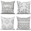 ASDCXZ Set di 4 Federe per Cuscino Grigie 40x40 cm, Motivo Geometrico Semplice e Moderno Fodera per Cuscino Decorativa per Divano Grigio e Bianco Lavabile in Poliestere e Lino
