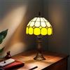 Bidesen Lampada da tavolo in stile Tiffany da 8 pollici, con paralume in vetro colorato fatto a mano, per camera da letto, studio e ufficio
