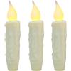 CVHOMEDECO. Candele in vera cera, a LED, immerse a batteria, con timer, senza fiamma, decorazione senza fiamma, 11,2 cm, avorio, 3 pezzi in una confezione