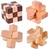 Holzsammlung Rompicapo 3D in Legno, 4 Pezzi Giocattoli Logica Puzzle di Legno Classico Educativi Gioco di Mente, IQ Test Mente Intelligenza Jigsaw Puzzle Brain Teaser per Bambini e Adulti