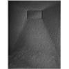 Arreditaly Piatto Doccia Spessore 2.6 Cm In Resina Effetto Pietra Stone Ardesia Filopavimento Antiscivolo Indistruttibile Riducibile Arredo Bagno Con Griglia Di Copertura Colore Nero (90 x 140 cm)