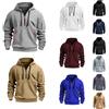 Briskorry Felpa con Cappuccio Uomo Maglione con Mezza Zip Patchwork Pullover Felpa Casual Unicolore Tops Autunno Inverno Maglione con Tasche Hoodie Oversize Hoodie Sport Pile Manica Lunga Hoodies