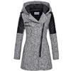 KHIRVWL Giacca Invernale da Donna con Cerniera Foderata in Pile Giacca Calda a Maniche Lunghe Giacca Calda con Tasche Cotone Plus Pile Manica Lunga Patchwork Donna Offerte Lampo del Giorno Pullover