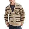 MANYMANY Maglione Cardigan Lavorato a Maglia da Uomo Colletto a Scialle da Uomo Capispalla con Zip Intera Maglioni Invernali con Motivo Jacquard