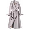 Yeooa Giacca a Vento da Donna Giacca Primaverile e Autunnale Cappotto Casual Doppiopetto Cappotto Lungo con Risvolto Tinta Unita Business Leisure Fashion Trench (Bianco,XXL)