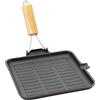 CASA COLLECTION Di.Mo Casa Collection Ghisa con Manico Pieghevole Inserto Legno Bistecchiera, 24 cm Lunghezza x 24 cm Larghezza