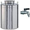 Milo srl Contenitore BIDONE Fusto Olio Acciaio Inox 18/10 Rubinetto Omaggio FUSTINO FUSTINI (50 LT)