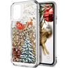 SIMao Natale Custodia per iPhone 12 PRO Max Cover Glitter Bling Liquido Sabbie Mobili Custodia Motivo Natalizio Antiurto Rigida Cover TPU Silicone Case Liquido Quicksand Natale Cover,Alce Oro