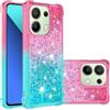 BLOTECH Glitter Copertura Cassa per Redmi Note 13 4G Rugged Armor Cover Custodia Guscio Morbido 2 strati Case + Liquido Sabbia Fluida Sparkly Quicksand Glitter inner Super Protettiva per Redmi Note 13 4G
